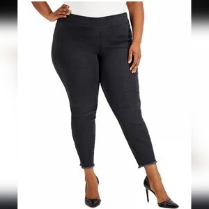 NWT International Concepts Plus Size Pull On Denim Jeggings Black Size 18W